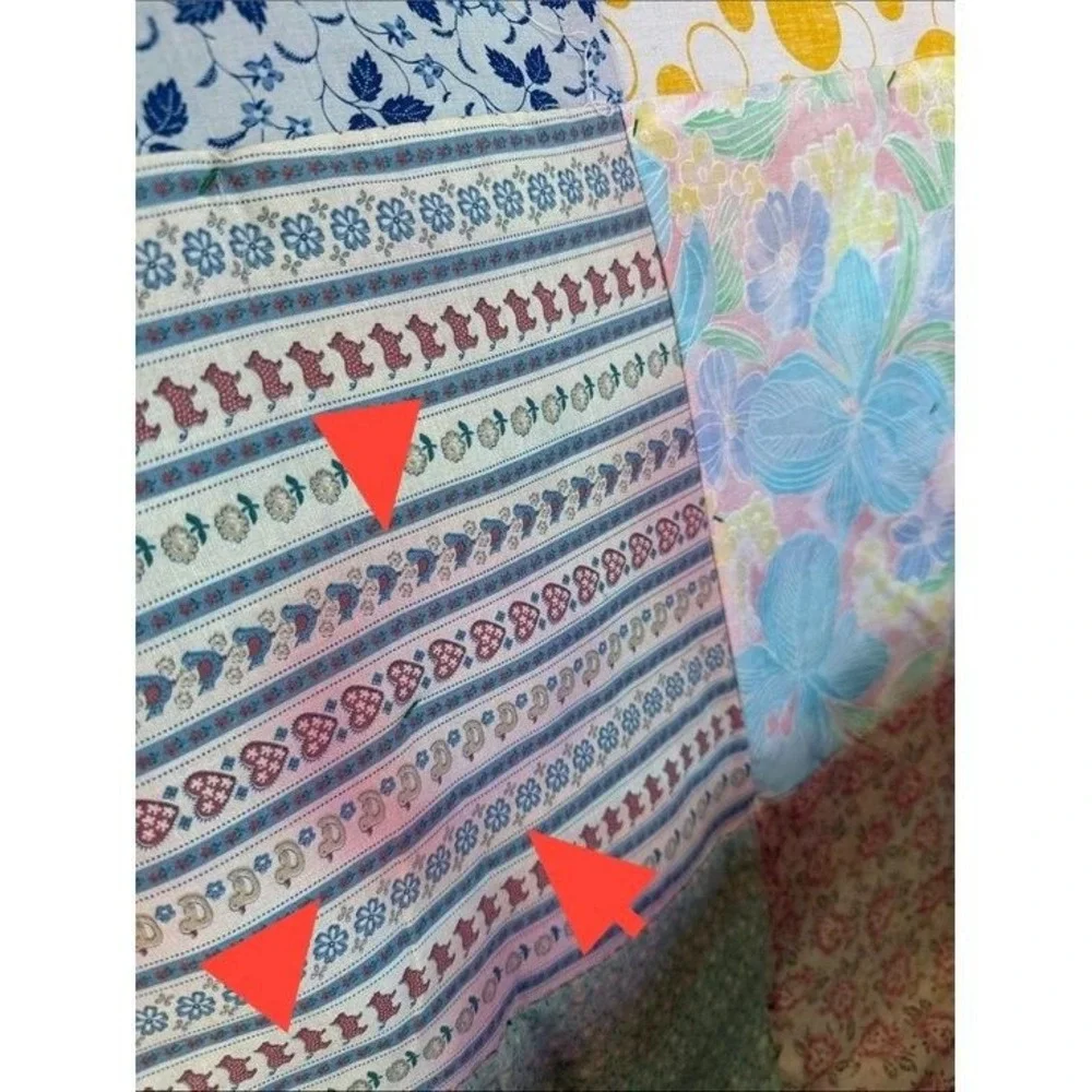 Vintage Handmade Patchwork Quilt‎ Multi-Color Cotton Blend Cabin Cottage 76